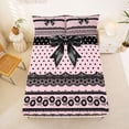 thumbnail image 5 of Erosebridal Black Bowtie Full Size Sheets,Retro Floral Abstract Geometric Dots Bed Sheets For Kids Girls 4pcs, 5 of 6
