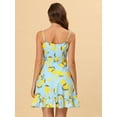thumbnail image 4 of INSPIRE CHIC Women's Spaghetti Strap Bowknot Lemon Dotted Dress, 4 of 5