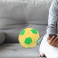 thumbnail image 2 of FELTECHELECTR Juguetes de fútbol multifuncionales, peluche de fútbol, cojín amarillo con forma de balón de fútbol., 2 of 7
