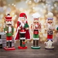 thumbnail image 3 of 14 Inch Wooden Gingerbread Man Nutcracker Soldier King Figures Holiday Christmas Decor for Tabletop Desktop Holiday Home, 3 of 21