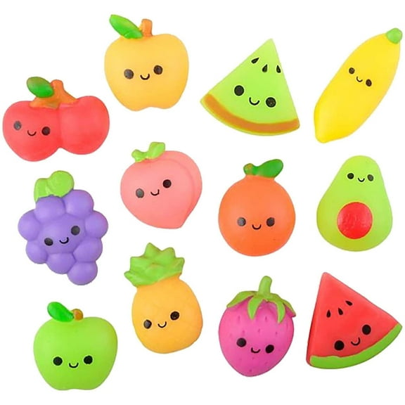 Curious Minds Busy Mochi Squishy Fruit Novelty Toys (12 Pieces)