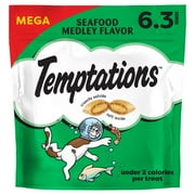 Temptations Classic Seafood Medley Flavor Crunchy and Soft Treats for Cats 6.3 oz Pouch