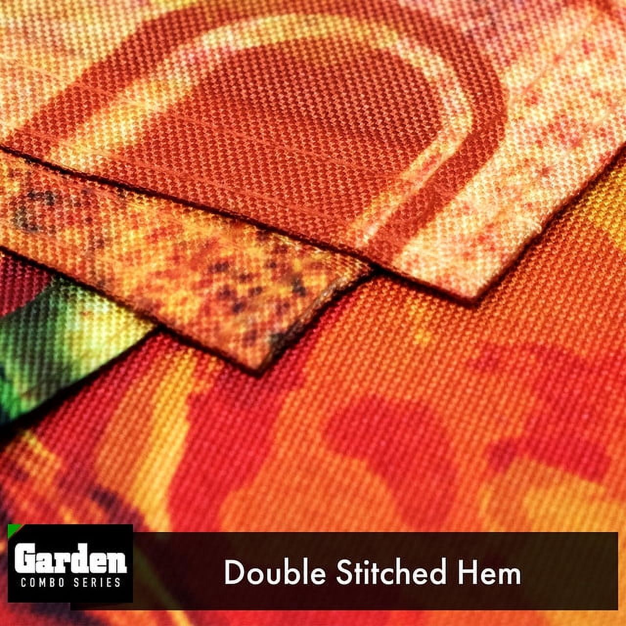 G128 Combo Pack: Garden Flag Stand Black 36x16IN & Garden Flag Autumn Greetings Large Maple Leaf 12x18IN
