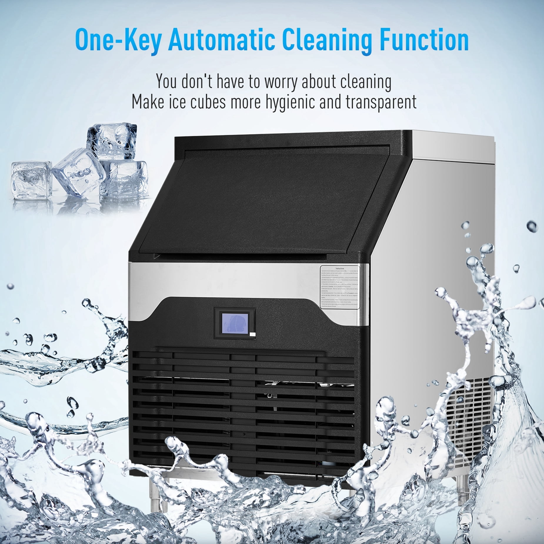 Aoile Commercial Ice Machine 260Lbs/24H with 132Lbs Storage, Self Cleaning Ice Maker with Water Filter for Bar/Cafe/Restaurant