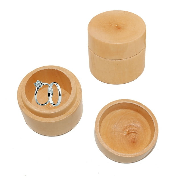 MasteelfCA Proposal Ring Box Keepsake Gift Wooden Simple Wedding Ring Bearer Box for Wedding Engagement Party