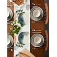 thumbnail image 2 of Boho Botanical Leaves Table Runner 120 Inches, Modern Abstract Art Stripe Circle Bed Runner Dresser Scarves Tabletop for Indoor Outdoor Parties/Ceremony/Banquet, 13"x 120", 2 of 8