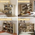 thumbnail image 3 of Expandable Bookshelf with Solid Wood Core, 3-Tier Ladder Bookcase, Extendable Corner Shelf for Small Space in Living Room, Study, Bedroom, Light Wood, 3 of 8