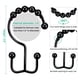 thumbnail image 5 of Moyic Ganchos para cortina de ducha de 12 piezas, colgadores para cortinas de habitación de Hotel, anillos para revestimiento de baño, accesorios Accesorios de baño Negro Moyic HA062211-02B, 5 of 6