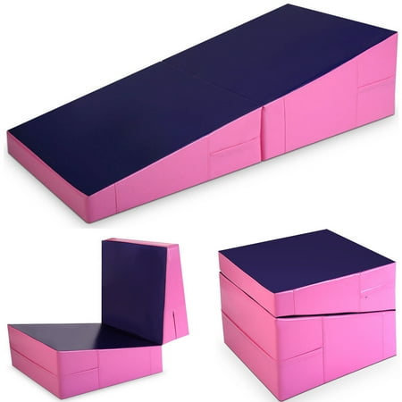 Costway Folding Incline Mat Slope Cheese Gymnastics Gym Exercise Aerobics Tumbling Wedge
