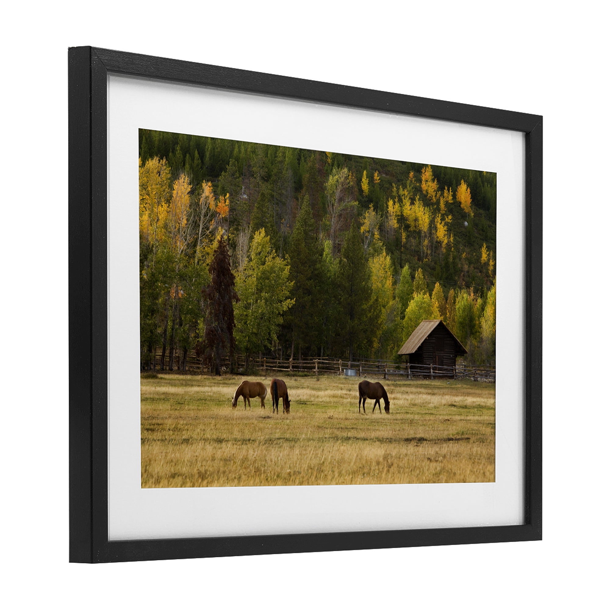 Stupell Industries Horses In Jackson Hole Black Framed Print Under Glass, design by Scott Stulberg