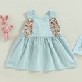 thumbnail image 2 of Bambin Bébé Fille Pâques Ensemble Robe Lapin Sans Manches Cou Carré Lapin Casual Partie Bretelles Robe 2-3 Ans, 2 of 7