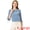 Dusty Blue, variant on Polka Dots Ruffled Neck 3/4 Sleeve Blouse Top L Hot Pink