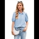 thumbnail image 2 of Camisas de Mujer con Botones, Mangas Abullonadas, Cuello Alto, Blusas Elegantes e Informales. Azul XL, 2 of 8