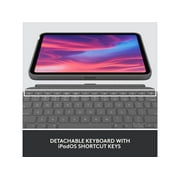 Logitech Combo Touch, Detachable iPad Keyboard Case (10th gen and A16) with Large Precision Trackpad, Full-Size Backlit Keyboard, and Smart Connector Technology, Oxford Gray
