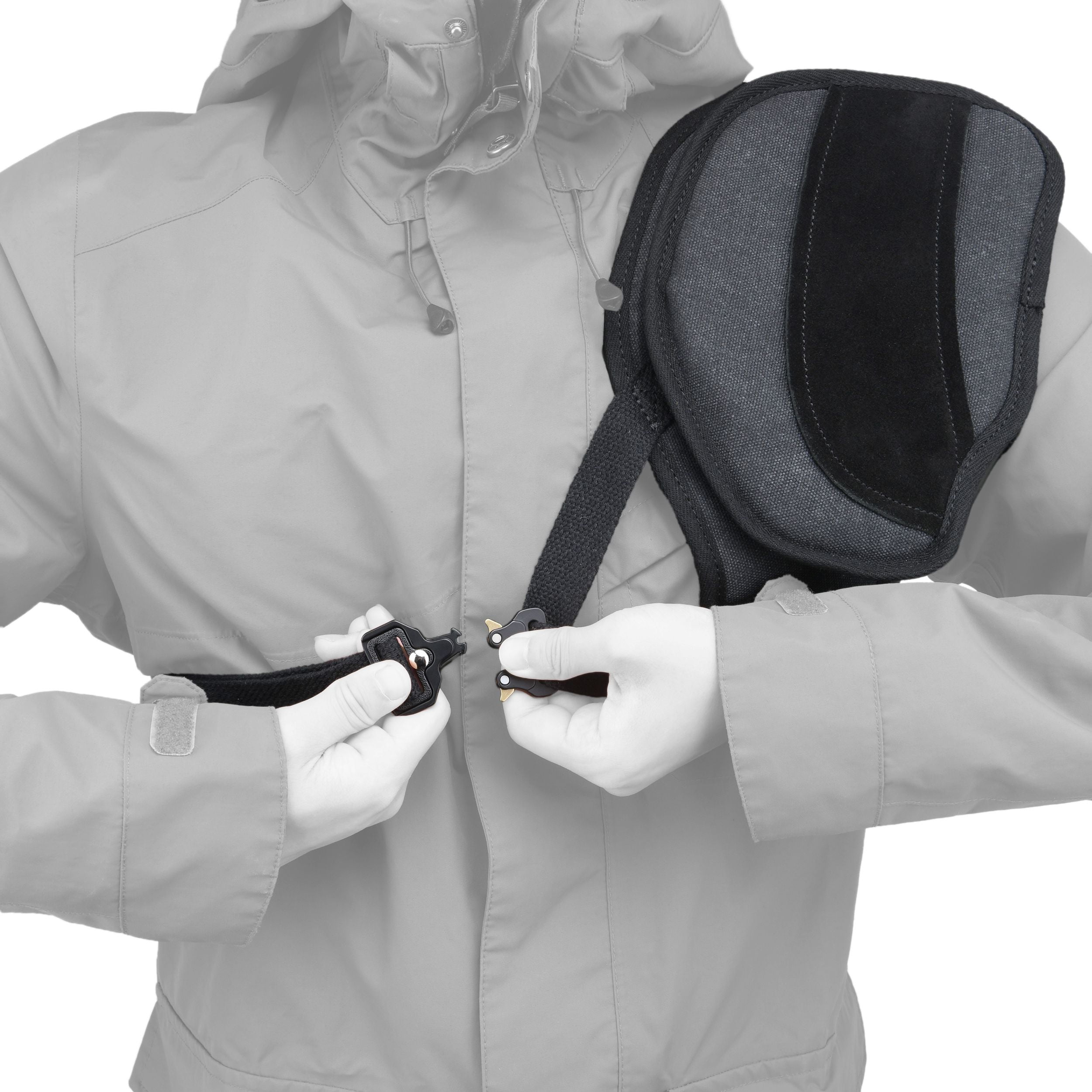 Black Canvas Shooting Left Shoulder Recoil Pad , Shoulder Shield Protection for Left Chest