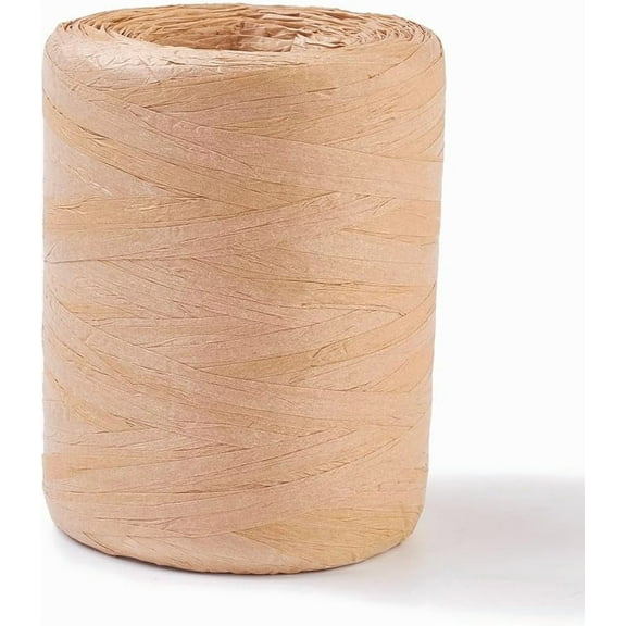 109.36 Yards Natural Raffia Ribbon Wood Color Paper Twine for Florist Bouquets Decoration Crafts Ribbon for Wrapping Christmas Birthday DIY Making