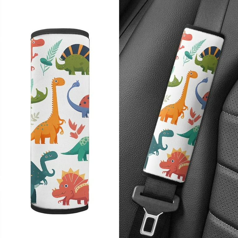 JINMUZAO Cartoon Animals Print Car Seat Belt Pads Comfortable Seat Belt  Cover Pack Soft Seat Belt Cover for Shoulder Pad Neck Cushion Protector 