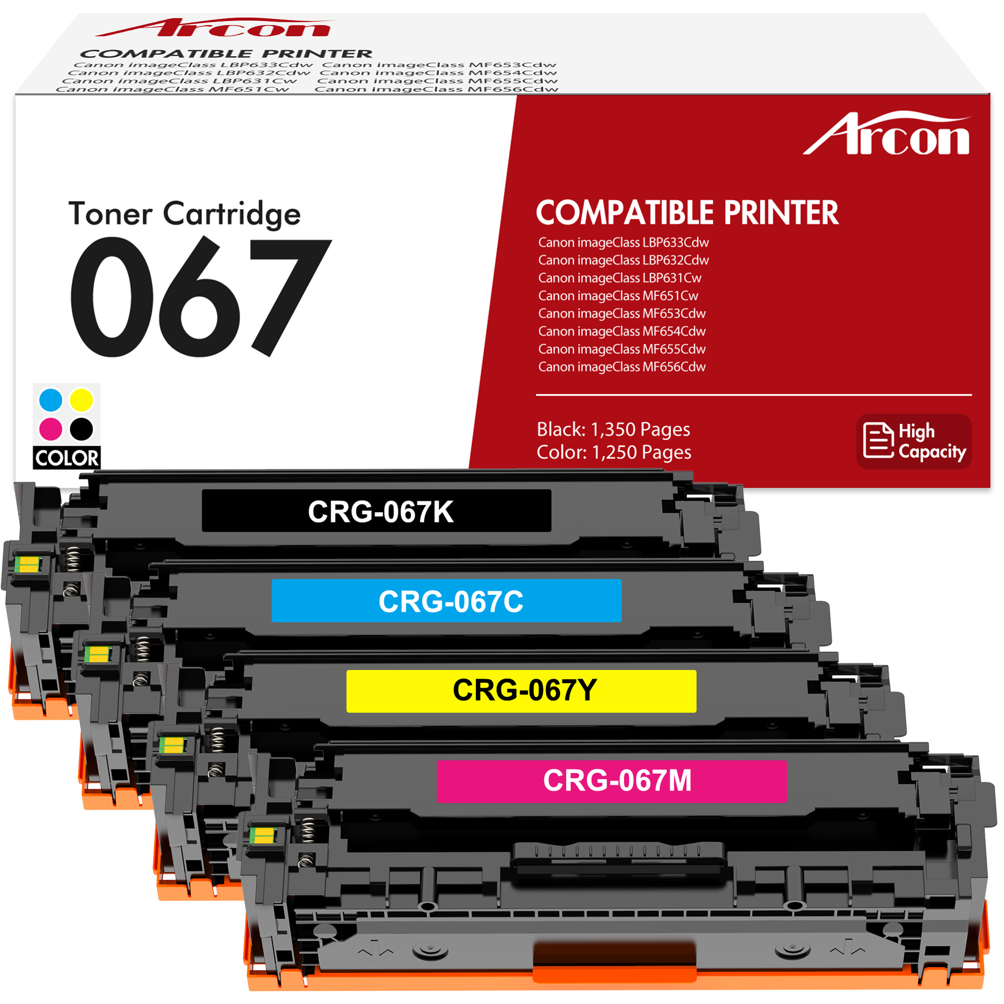 Arcon Canon 067 Compatible Toner Cartridge 4-Pack photo 1