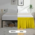 thumbnail image 2 of CCNY 24" Inch Drop Wrap Around Bed Skirt Family XL Size 100% Microfiber Made Yellow Color, 2 of 6