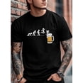 thumbnail image 4 of Men's T-Shirt,Short Sleeve Tee Shirt Casual Tops Small Paper Man Beer Crewneck T Shirts for Men, 4 of 8