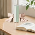 thumbnail image 5 of 1 Pair Ceramic Bow Bookends - Cute Non- Book Holder for Shelves, Desks & Dorms - Decorative Sculpture Home Office Decor Gift for Women & Girls, 5 of 8