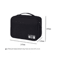 thumbnail image 5 of Bolsa de almacenamiento de cables portátil, impermeable, con cargador de línea de datos USB, organizador de enchufe para viajes, organizador electrónico, color negro, 5 of 5
