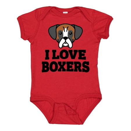 

Inktastic I Love Boxers Gift Baby Boy or Baby Girl Bodysuit