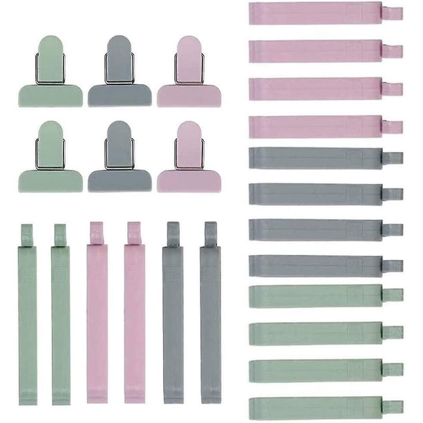 24 piezas de clips para bolsas, clips de sellado, clips de sellado para bolsas de plástico, clips de sellado, clips de sellado de plástico, sello