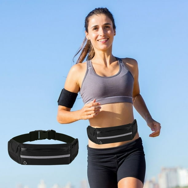Riñonera deportiva para correr, impermeable, a prueba de golpes, para teléfono móvil, para exteriores, ciclismo, fitness, correr por la mañana, bolsa de almacenamiento para botella de agua