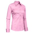 thumbnail image 2 of J. METHOD Women's Button Down Shirt Long Sleeve Roll Up Stretch Collar Office Work Formal Casual Basic Blouse Top NEWT04 Baby Pink L, 2 of 5