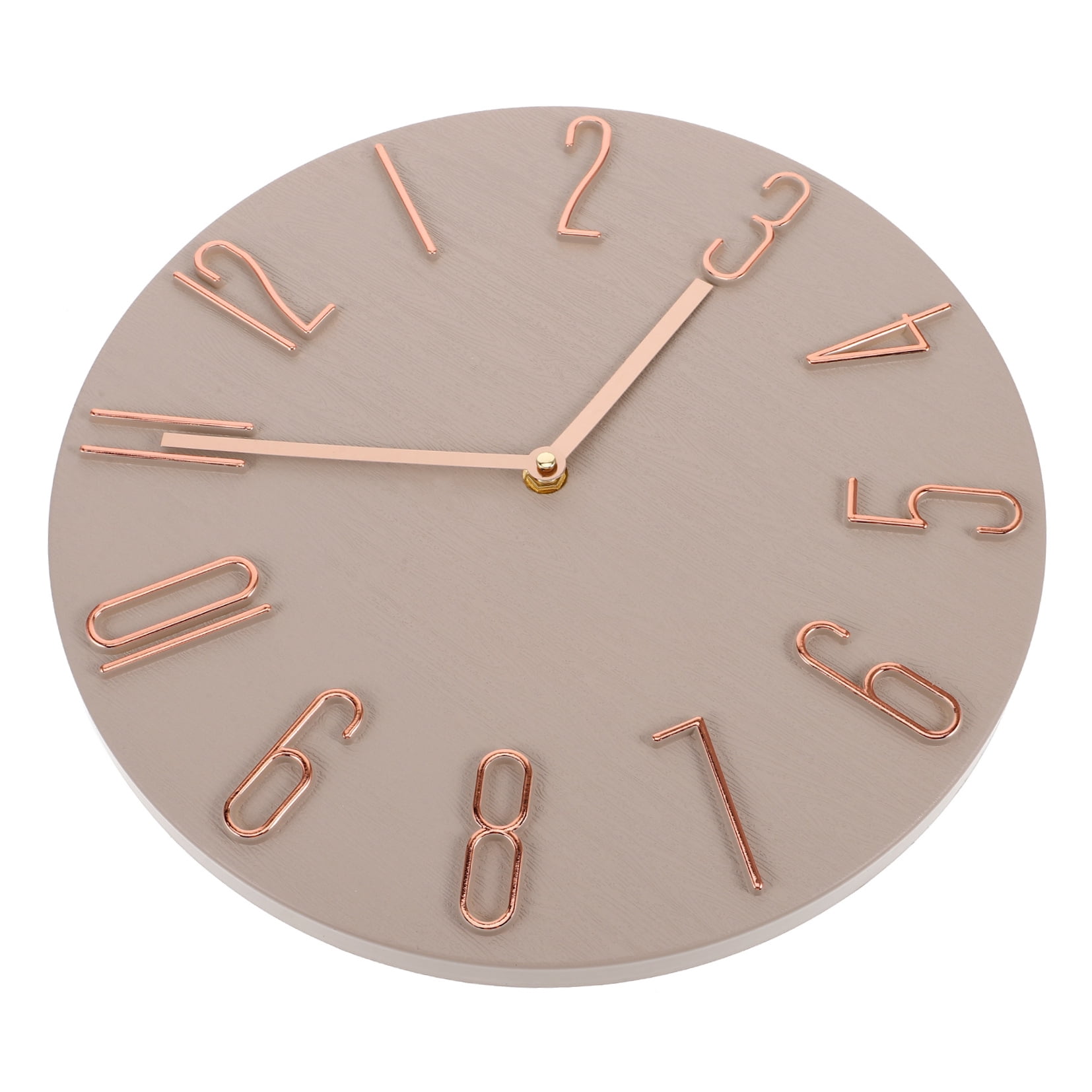 Supvox Beige Wall Clock Battery Operated with Silent Quartz Movement, Modern Decorative Timepiece for Home and Office Use