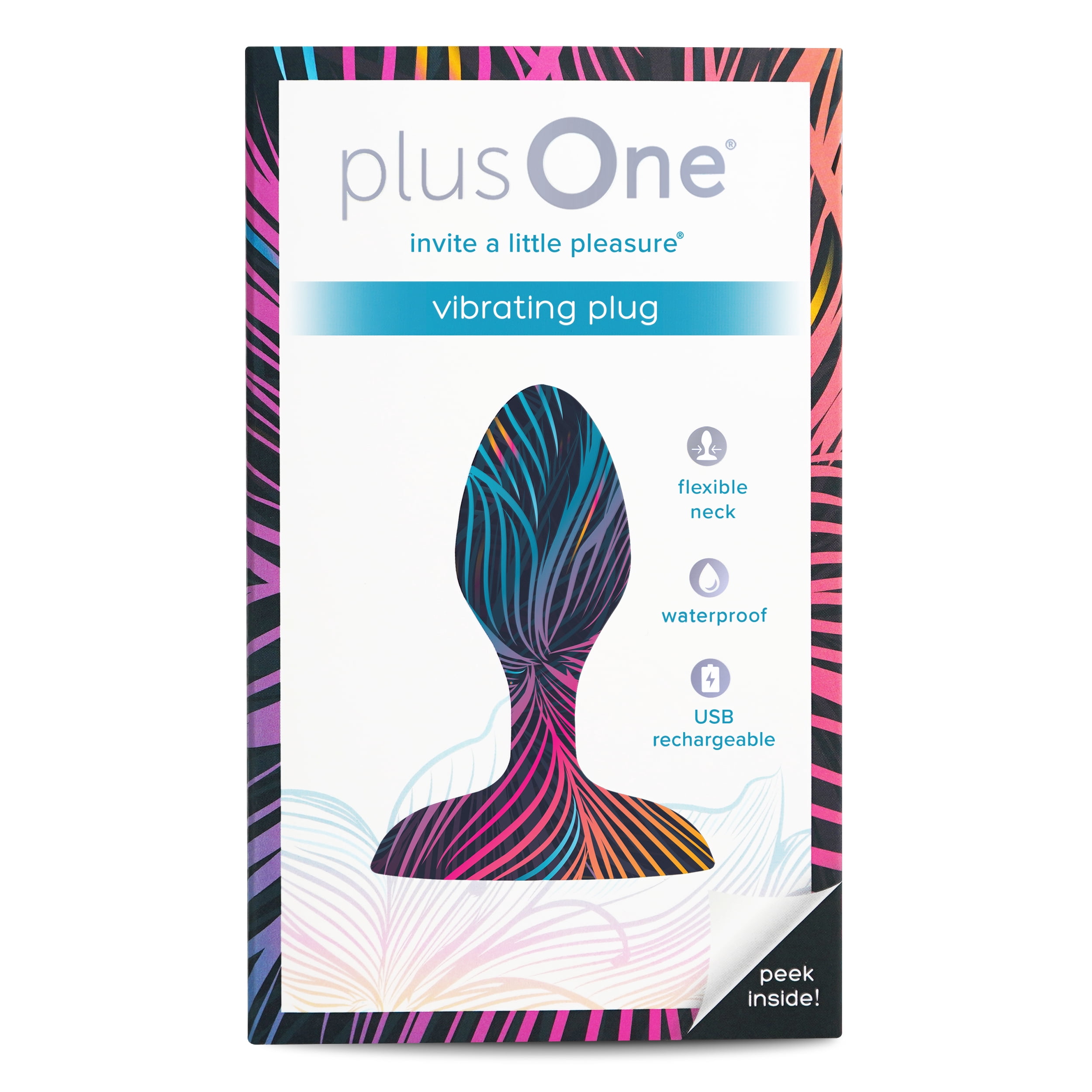 plusOne Vibrating Silicone Anal Plug with USB Charging Cord, Waterproof