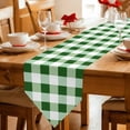thumbnail image 2 of Green Plaid Table Runner Linen Burlap Table Runner 90 Inches Long Spring Summer Farmhouse Buffalo Checkered Dresser Scarves for Kitchen Island Coffee Dining Party Wedding Holiday Decor 13"x90", 2 of 8