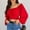 Red, variant on Babysbule Womens Tops Long Sleeve Women's Casual Fall Fashion Summer T-neck Puff Sleeve Solid Color Shirt Top Blouse