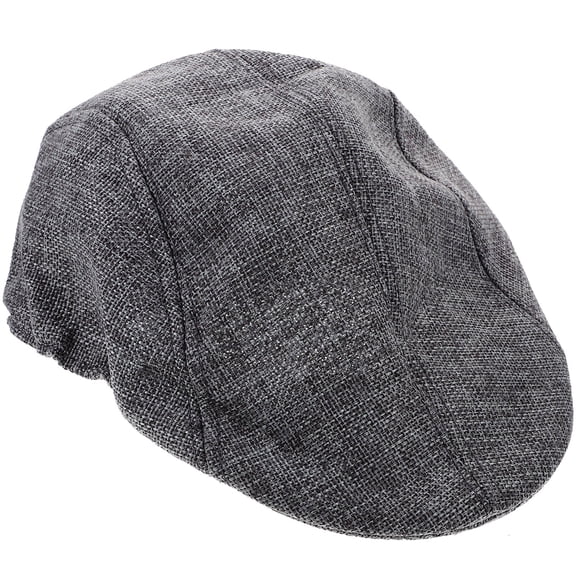 EXHUMKY Fashionable Men Beret Dark Grey Flat Hat with Size Adjustment for Any Weather