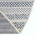 thumbnail image 3 of Unique Loom Outdoor Striped Collection Area Rug - Maia (5' 3" Round Light Blue/Ivory), 3 of 11