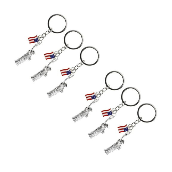 Masteelf 6 Pcs  Statue Of Liberty And American Flag Keychain Pendant Key Chain Hanging Pendant Keychain Pendant  Statue Of Liberty Backpack Pendant