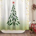 thumbnail image 4 of Christmas Shower Curtain, Green Xmas Pine Tree with Red Star Ornament Holiday Farmhouse Decorations, Festive Bathroom Fabric Shower Curtain, Home Decor Tapestry, 72" x 72", 4 of 6