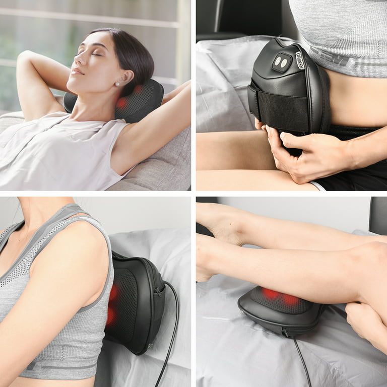 RENPHO Neck & Back Massage Cushion - S-Shaped - Black