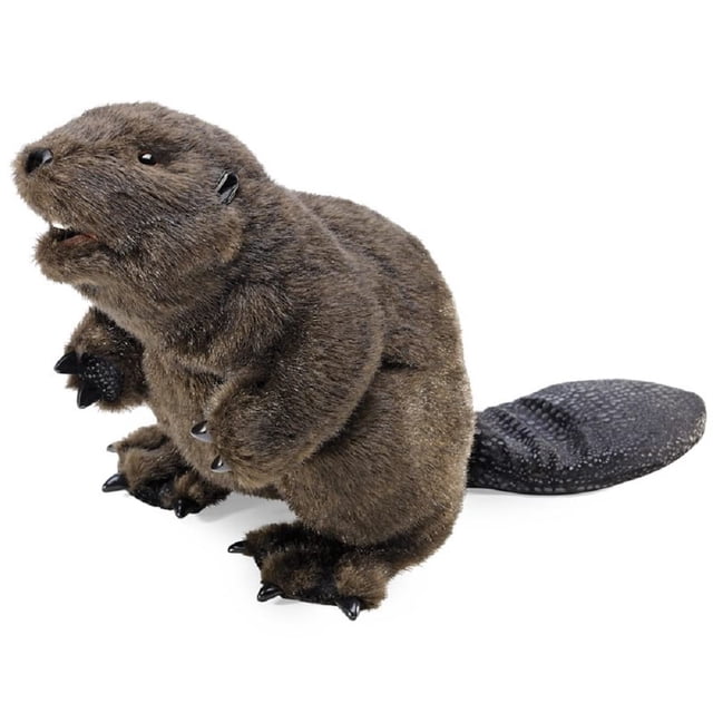 Marioneta de mano Folkmanis Beaver Brown 8 para bebés y niños