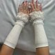 thumbnail image 1 of Women Long Elastic Arm Sleeve Lace Knitting Wrist Cuffs Winter Warm Comfort Soft Mittens Girls Lolita False Cuffs Sweater Decor, 1 of 5