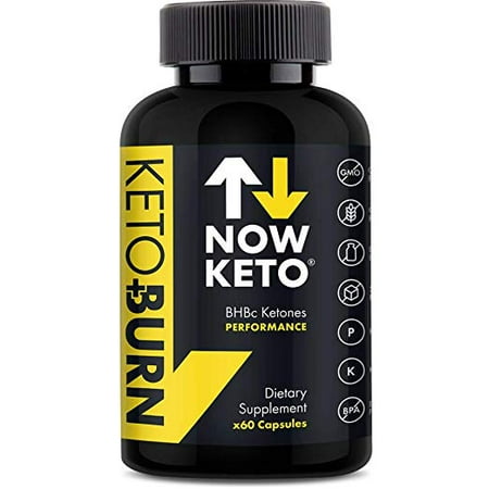 NOW KETO Keto + Burn Exogenous BHB Ketone Supplement Capsules | Best Keto Diet | Ketosis Supplement to Support Fat Burn, Boosts Energy with Beta Hydroxybutrate Salts for Weight Loss 60