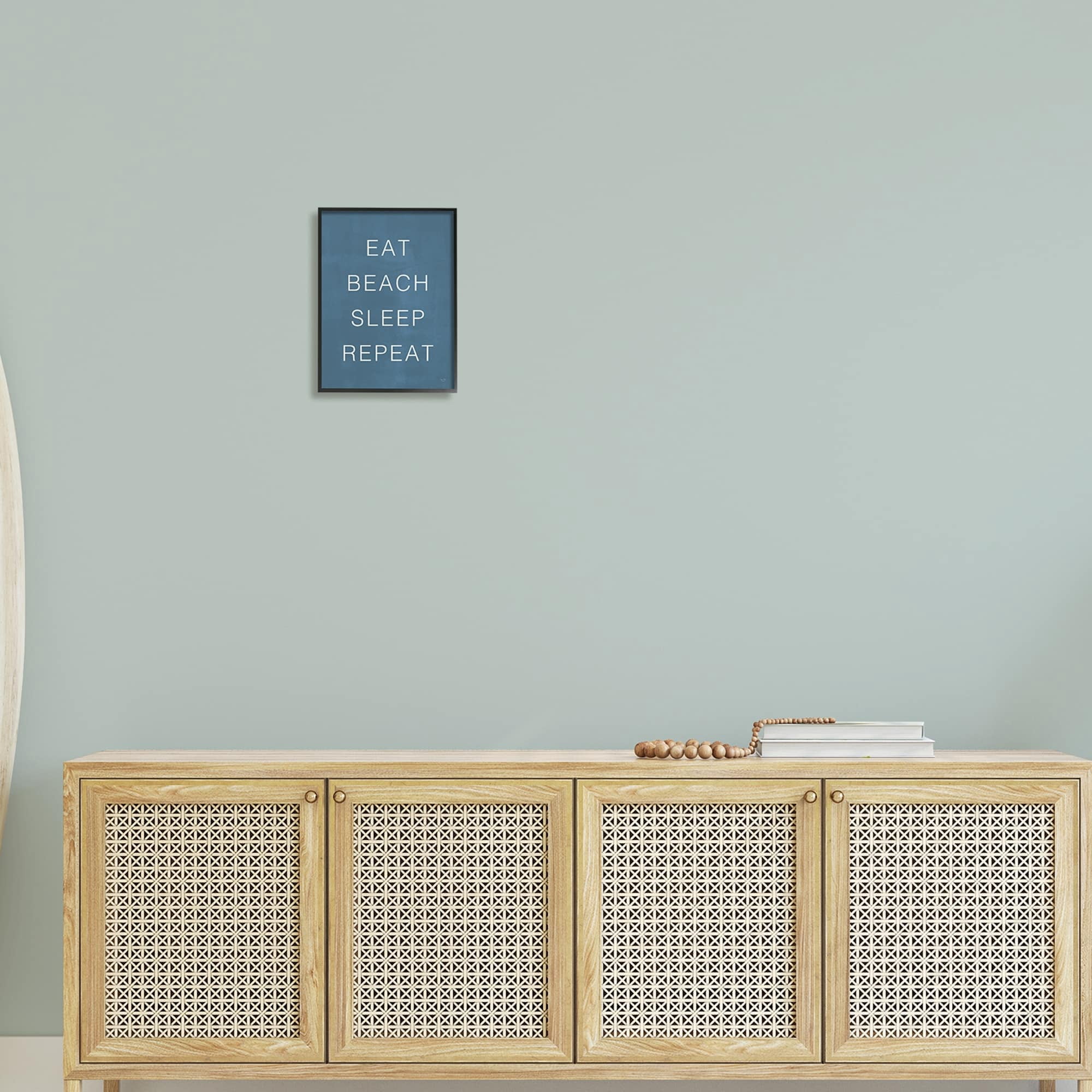 Stupell Industries Eat Sleep Beach Repeat Phrase Nautical Blue,11 x 14, Design by Lux + Me Designs