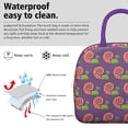 thumbnail image 3 of Lunch Bag Lunch Box for Women Reusable Insulated Lunch Bags,Water-Resistant Snail Shell with Pink on Purple Background Cooler Lunch Tote Bag, Large Capacity for Work Travel Picnic, 3 of 6