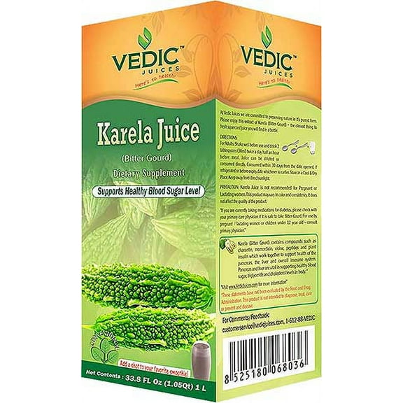 Vedic Karela (Bittergourd) Juice - 33.8 oz Pack of 2