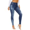 thumbnail image 5 of Jeans de mujer de talle alto ajustados elásticos suaves ajustados desgastados cómodos Jeggings clásicos pantalones de mezclilla 131-blue4, 5 of 5