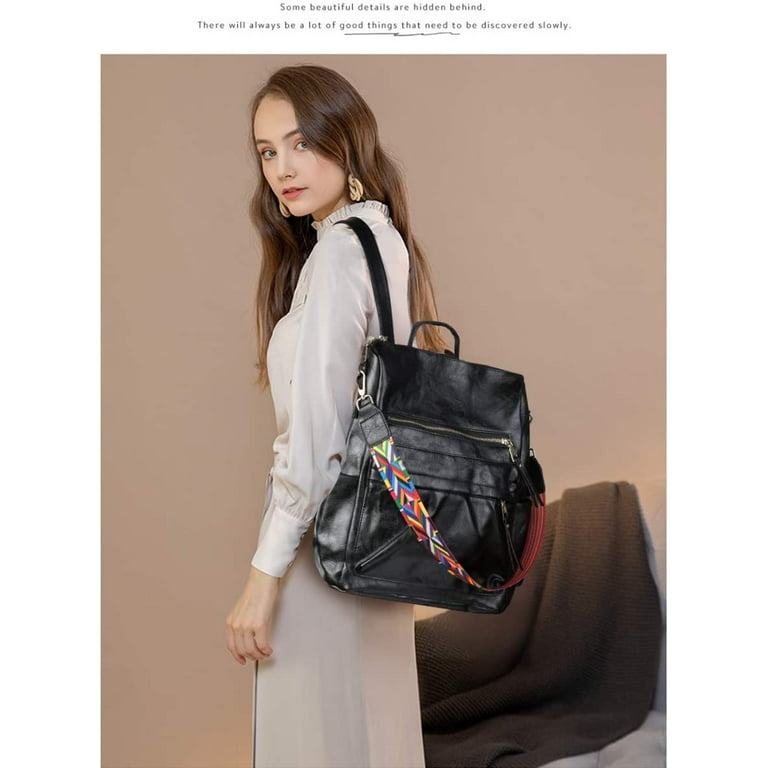 Women PU Leather Backpack Purse Convertible Ladies Fashion Casual Travel Large School Shoulder Bags