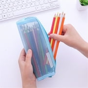 Slim Pencil Case Mesh Pen Bag Pencil Case Makeup Tool Bag Storage Pouch Purse