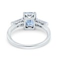 thumbnail image 3 of Art Deco Emerald Cut Ring Aquamarine CZ 925 Sterling Silver Size 6, 3 of 6