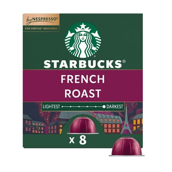 Starbucks by Nespresso Vertuo Line, French Roast, Dark Roast Nespresso Pods, 8 Count